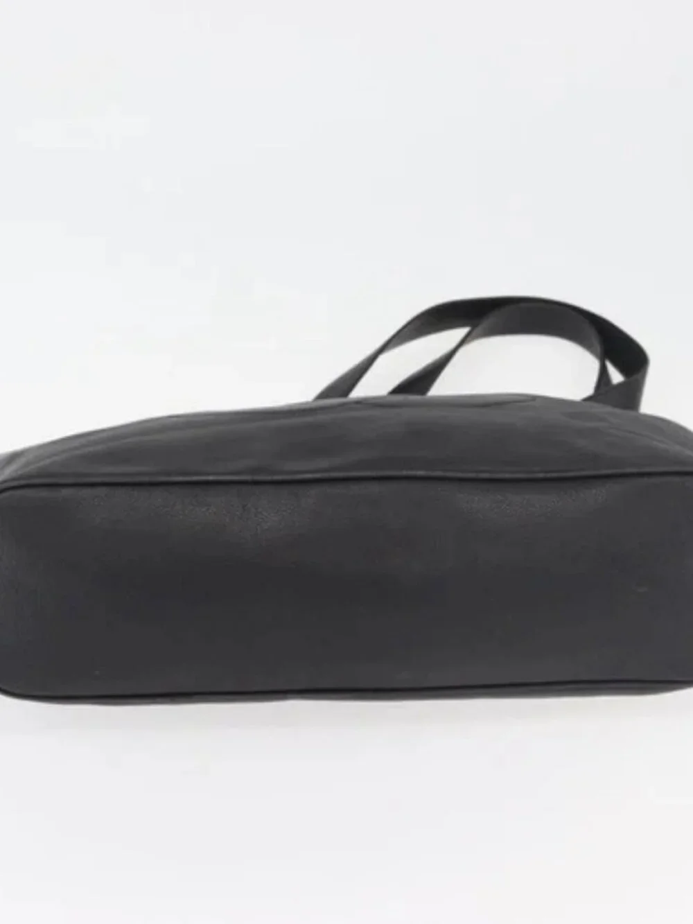 CHANEL COCO Mark Chain Tote Bag Grained Calf Skin Black CC Auth MY307